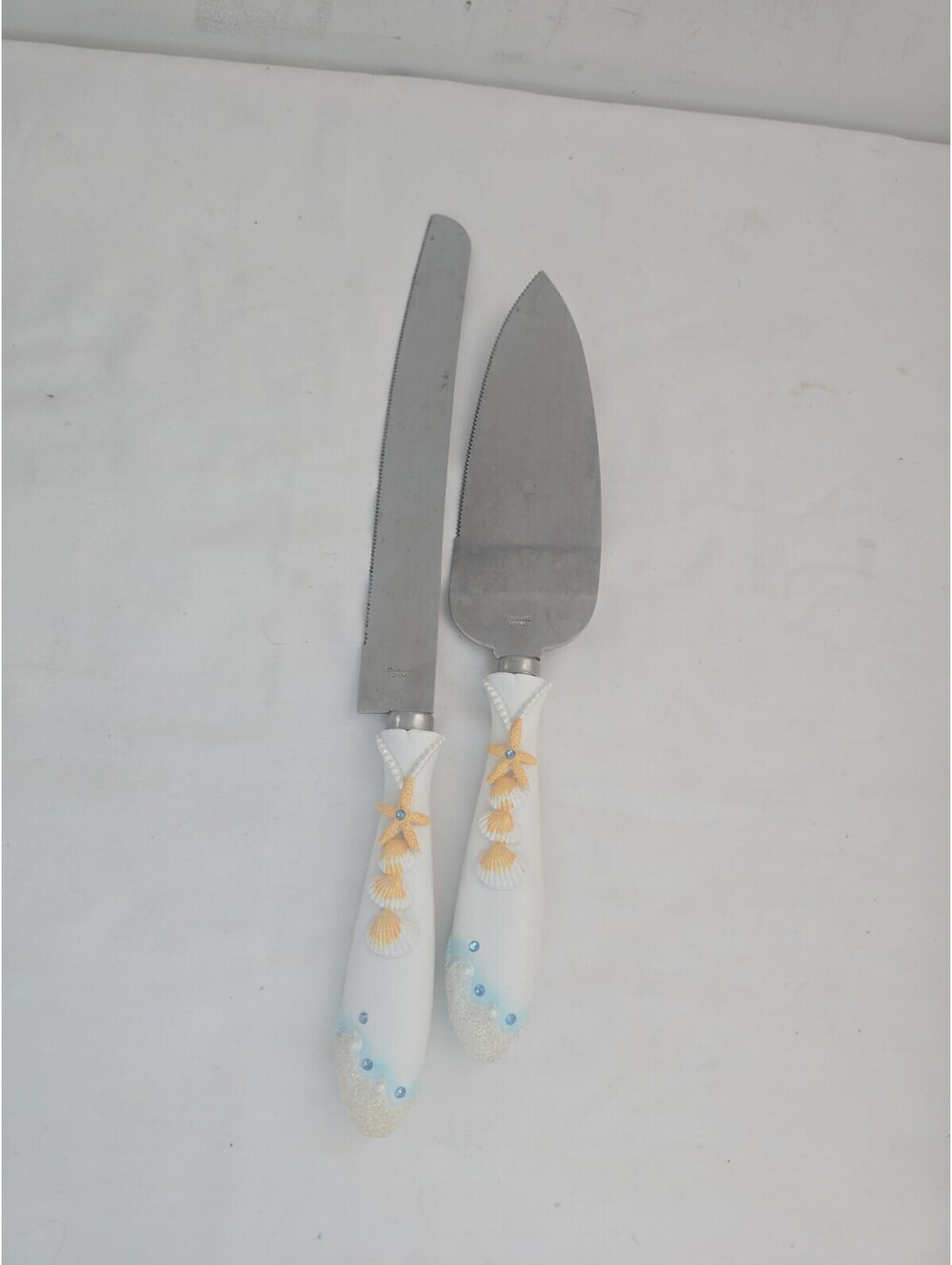 Cake Server Knife Serving Set Beach Wedding Nautical Ocean Seashells Starfish